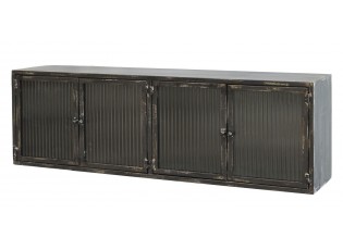 Černá antik nástěnná kovová skříň Reede - 96*22*30 cm