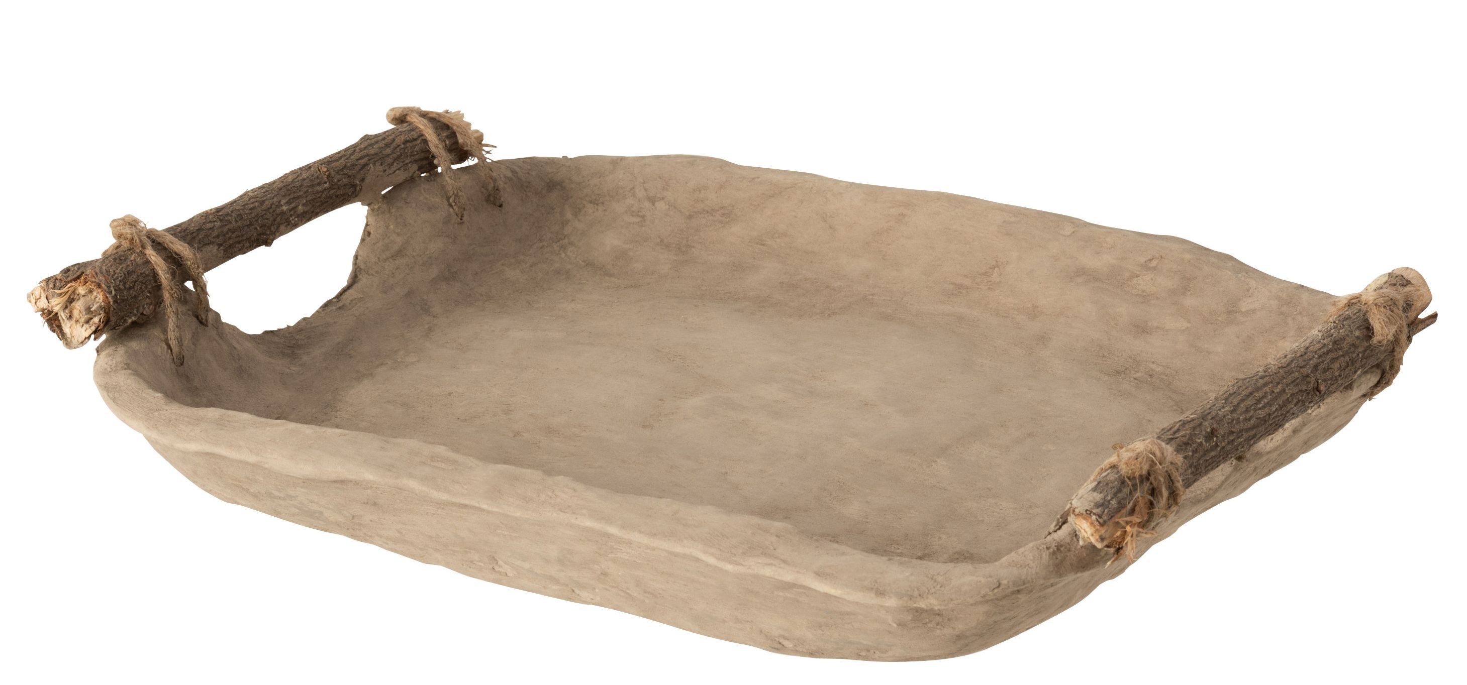 Dekorační papírový podnos s dřevěnými uchy Mache - 32*25*5 cm
