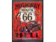 Červená nástěnná kovová cedule Route 66 - 25*33 cm