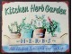 Nástěnná kovová cedule Kitchen Herb Garden - 33*25 cm