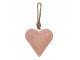 Růžové závěsné kovové srdce se zdovením Heartic - 10*3*10 cm