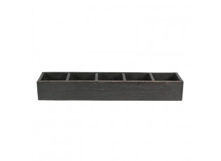 Černý antik dřevěný dekorativní box s 5ti přihrádkami Silen - 54*12*7 cm
