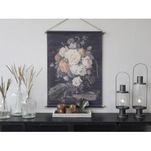 Nástěnná vintage mapa s květy Floral print - 76*97 cm