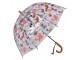 Průhledný deštník pro děti s oranžovým držadlem a zvířátky - Ø 50 cm