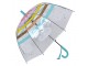 Dětský průhledný deštník s mráčky a modrou rukojetí - Ø 50 cm