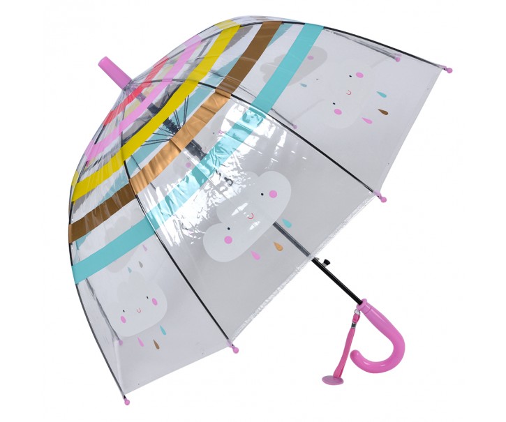 Dětský průhledný deštník s mráčky - Ø 50 cm