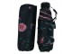 Černý skládací deštník do kabelky s květy - Ø 92*54 cm