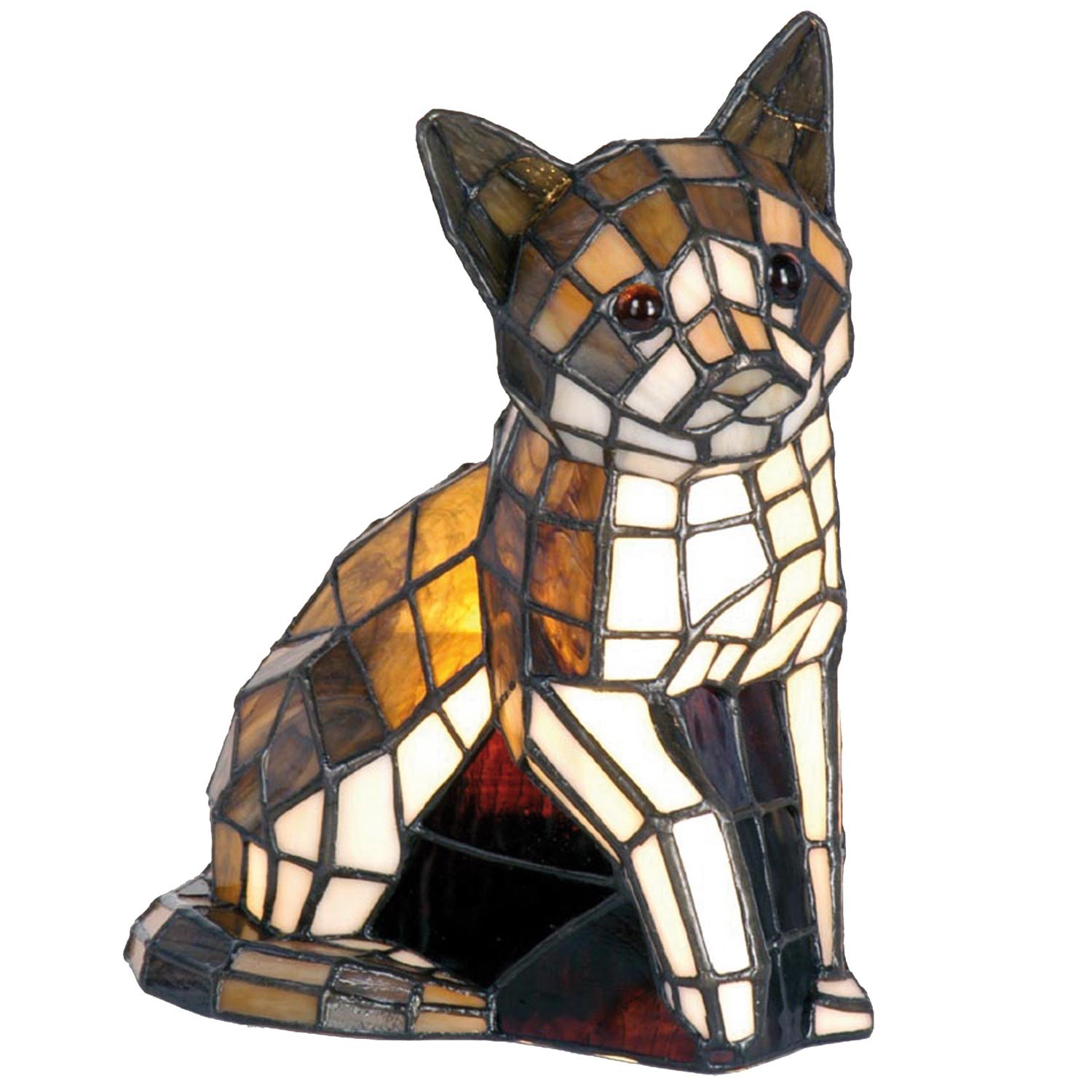 Levně Dekorativní lampa Tiffany kočka - 24*20 cm 1x E14 / max 40w 5LL-776