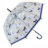 Průhledný deštník pro dospělé s modrým okrajem a kočičkami  - 60 cm Barva: modráMateriál: polyHmotnost: 0,365 kg