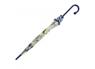 Průhledný deštník pro dospělé s modrým okrajem a kočičkami  - 60 cm
