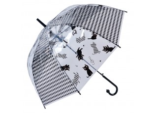 Průhledný deštník pro dospělé s černými kočičkami  - 60 cm