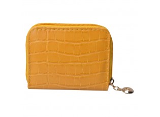 Malá žlutá peněženka v designu krokodýlí kůže - 10*8 cm
