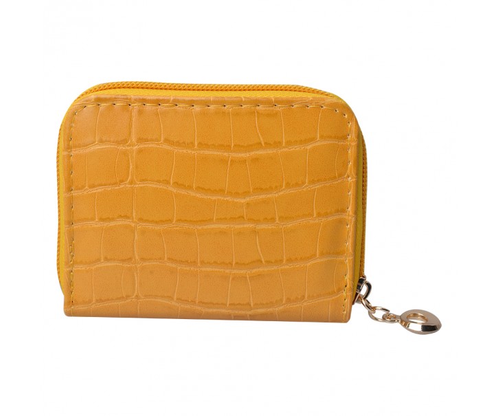 Malá žlutá peněženka v designu krokodýlí kůže - 10*8 cm