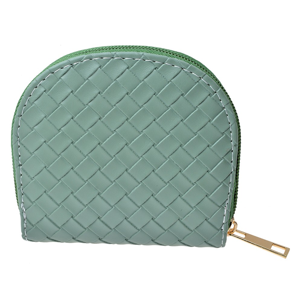 Zelená půlkulatá peněženka - 12*10 cm Clayre & Eef