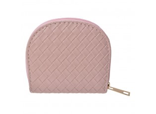 Růžová půlkulatá peněženka - 12*10 cm