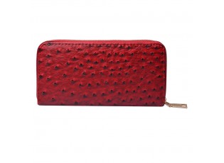 Červená peněženka s puntíky - 19*9 cm