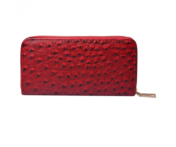 Červená peněženka s puntíky - 19*9 cm