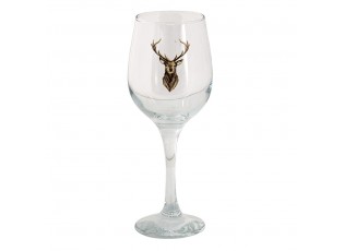 Sklenice na víno s jelenem Cosy Lodge - Ø 7*21 cm / 300 ml