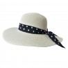 Bílý dámský klobouk s puntíkatou stuhou Barva: bíláMateriál: PapírHmotnost: 0,178 kg