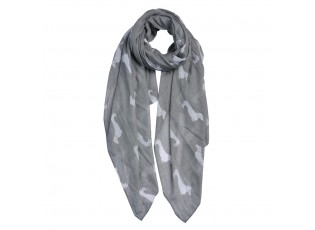 Šedý šátek s jezevčíky Dachshund grey - 80*180 cm