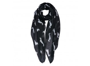 Černý šátek s jezevčíky Dachshund black - 80*180 cm