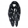Černý šátek s jezevčíky Dachshund black - 80*180 cm Barva: černáMateriál: syntetikaHmotnost: 0,107 kg