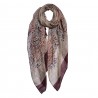 Béžový šátek s vínovým lemem Print Red - 70*180 cm