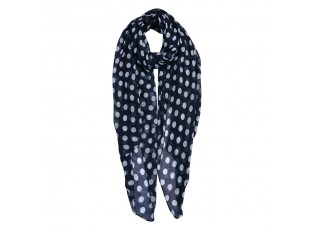 Tmavě modrý šátek s bílými puntíky Print Blue - 90*180 cm