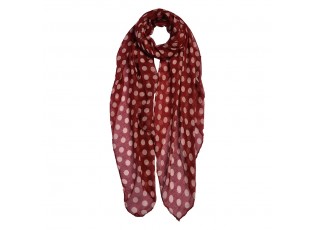 Červený šátek s bílými puntíky Print red - 90*180 cm