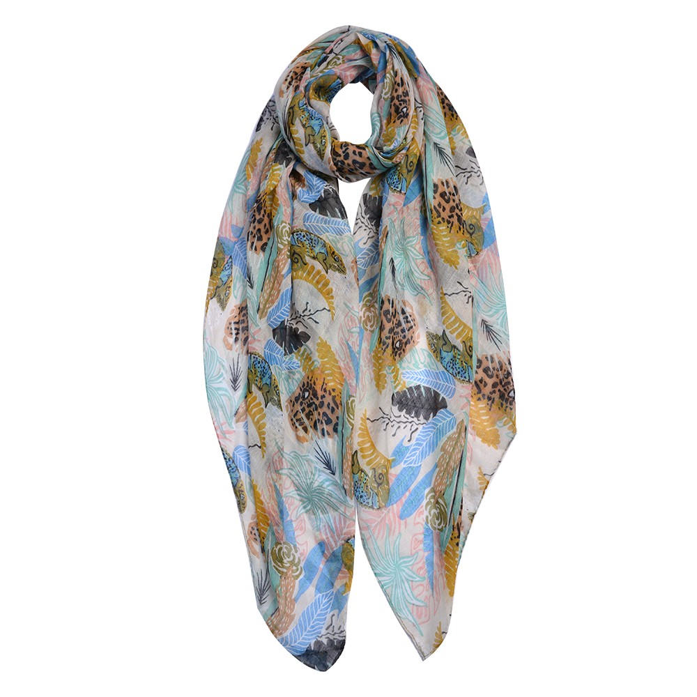 Barevný dámský vzorovaný šátek - 90*180 cm Clayre & Eef