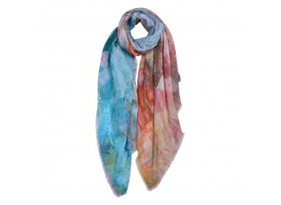 Modro - růžový barevný šátek - 90*180 cm