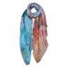 Modro - růžový barevný šátek - 90*180 cm