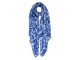 Modrý barevný šátek s květy Summer - 90*180 cm
