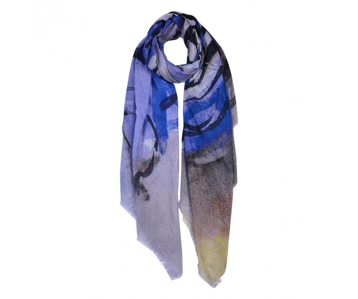 Modro - barevný šátek - 90*180 cm