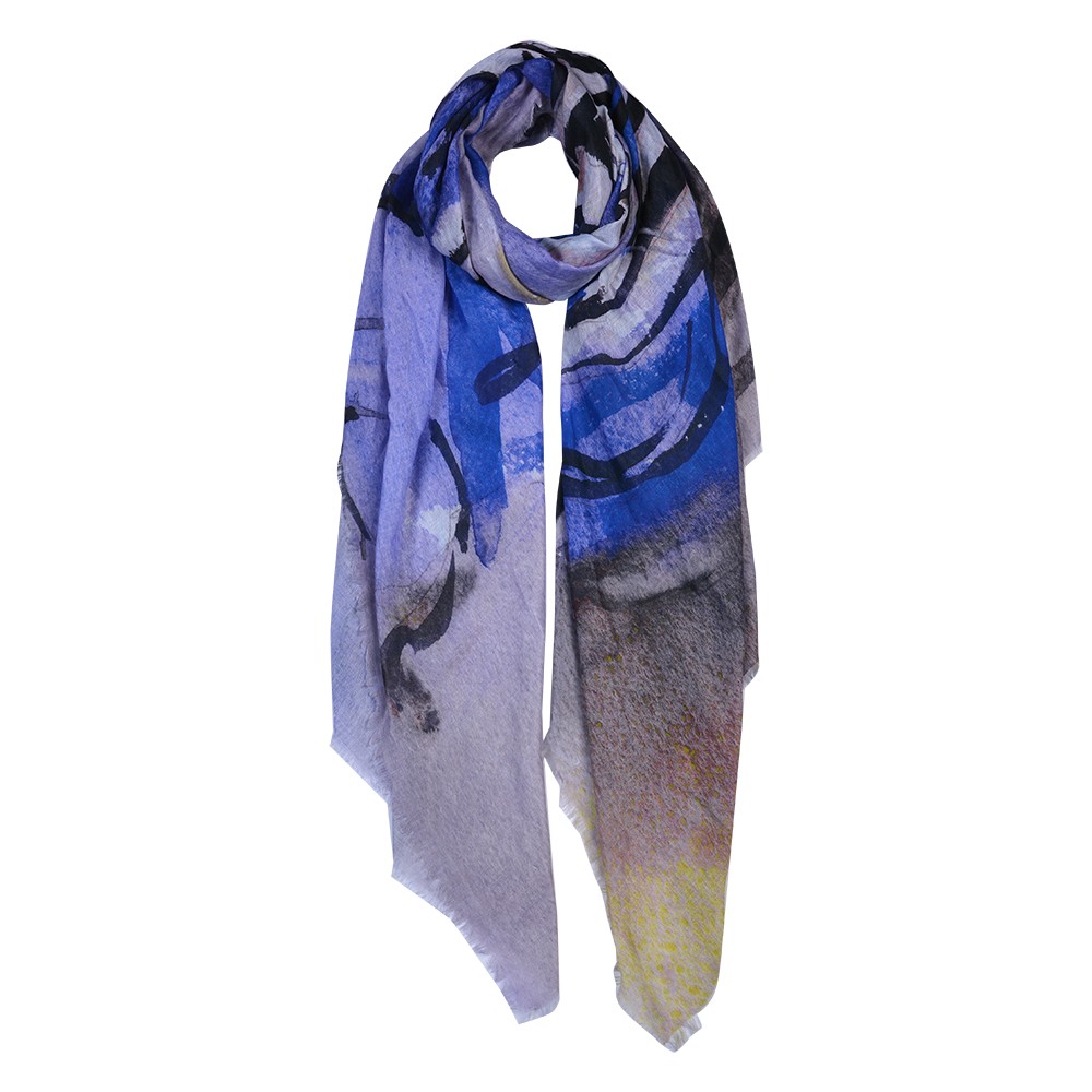 Modro - barevný šátek - 90*180 cm Clayre & Eef