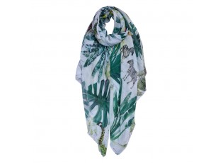 Zeleno-bílý šátek Jungle - 90*180 cm