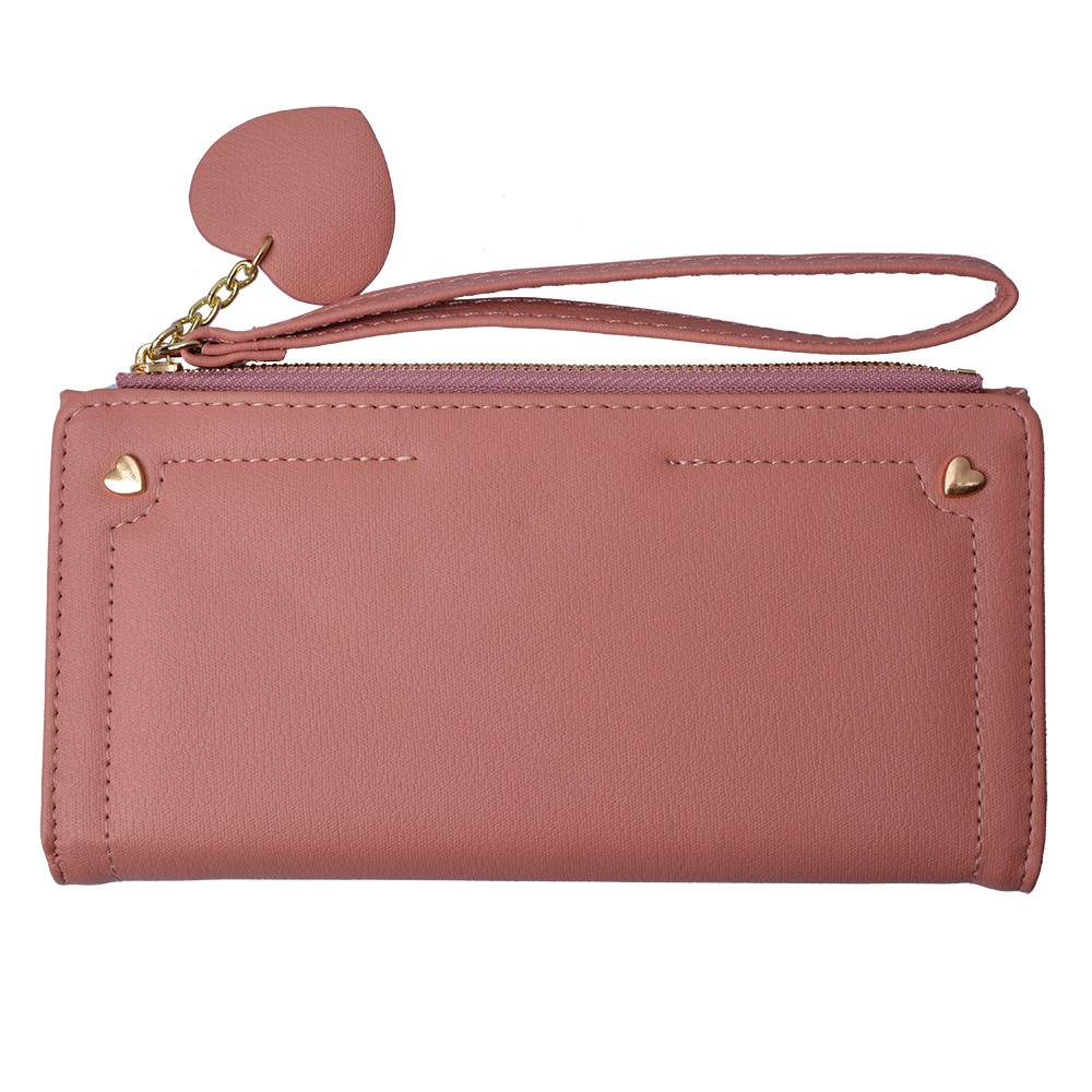 Růžová peněženka Jolla - 19*11 cm Clayre & Eef