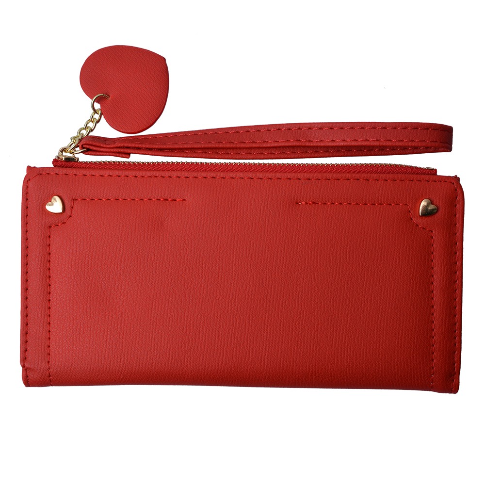 Červená peněženka Jolla - 19*11 cm Clayre & Eef