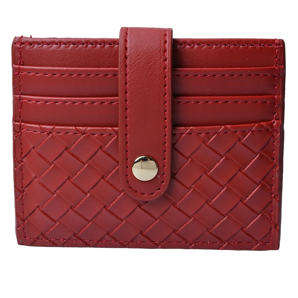 Červená peněženka s cvočkem - 10*8 cm Clayre & Eef