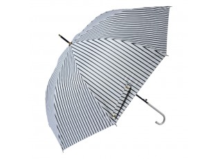 Bílo-černý deštník pro dospělé s pruhy - Ø100*88 cm