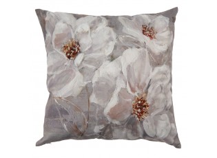Povlak na polštář s bílými malovanými květy Magnolie - 45*45 cm