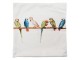 Bílý povlak na polštář s papoušky na tyči - 45*45 cm