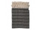 Béžovo - černý bavlněný pléd s třásněmi Valoé - 150*180 cm