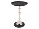 Černo-bílý antik kovový stolek Mikael - Ø 43*65 cm