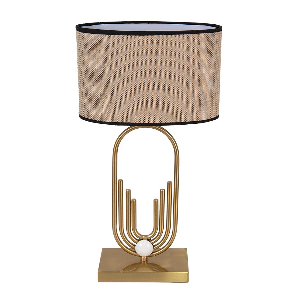 Zlatá stolní lampa se stínidlem - 30*16*57 cm E27 Clayre & Eef