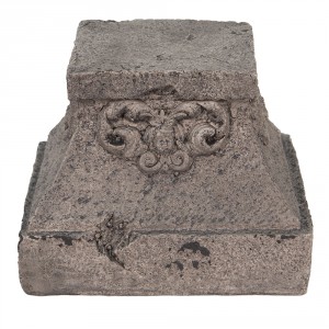 Šedý dekorační podstavec pod květiny - 18*18*14 cm