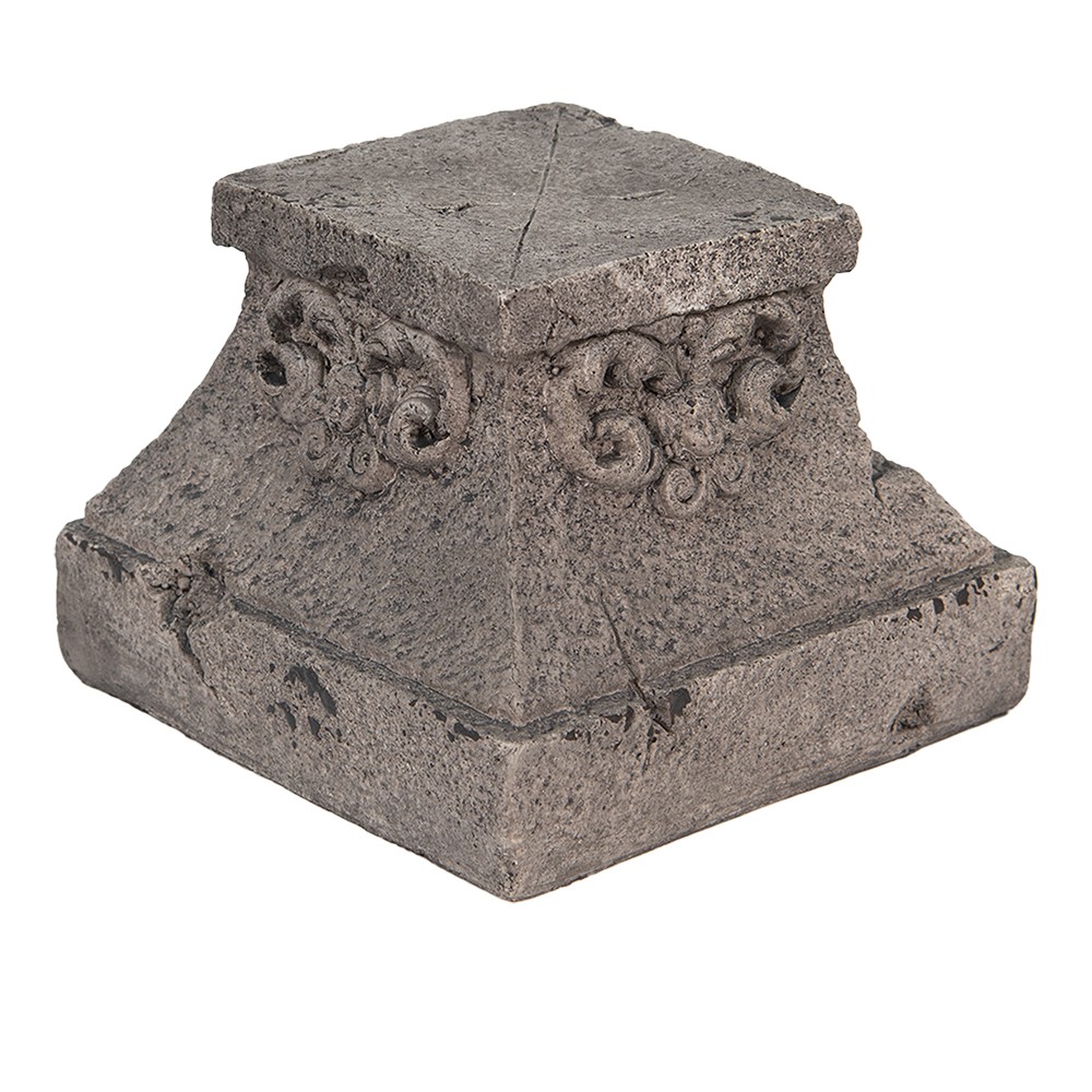 Šedý dekorační podstavec pod květiny - 18*18*14 cm