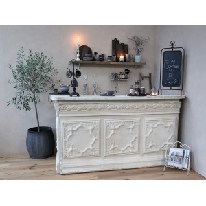 Krémový antik barový pult Vintage desk - 217*76*118 cm