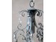 Šedý vintage ručně vyrobený lustr s kamínky Chandelié -22*40 cm/E14/ 60W
