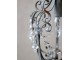 Šedý vintage ručně vyrobený lustr s kamínky Chandelié -22*40 cm/E14/ 60W